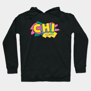 Chicago, Illinois Retro 90s Logo Hoodie